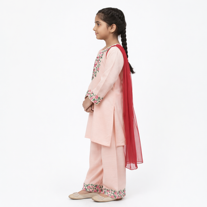 Blossom Pink Embroidered Khaddar Suit